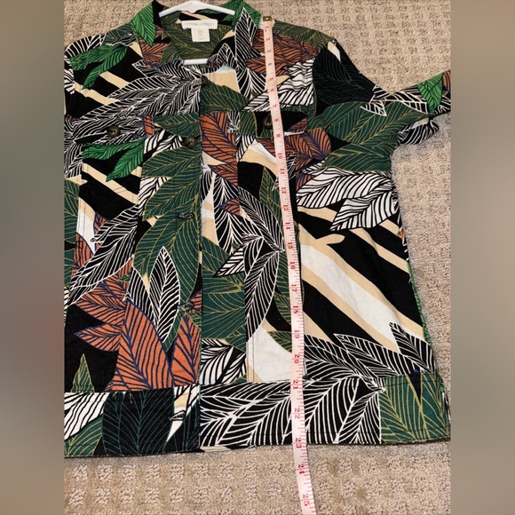 Cynthia Rowley Tropical safari Print Linen Viscose Jacket Multicolor Size Medium - Picture 10 of 10